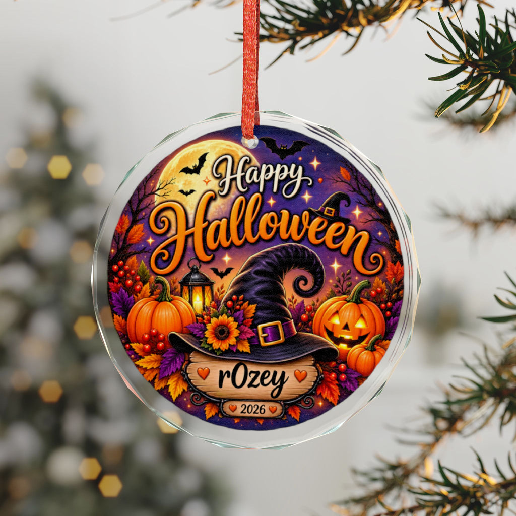 Personalized Halloween Ornament | Witch Hat Pumpkin Keepsake