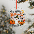 Personalized Halloween Glass Ornament | Ghost with Custom Name