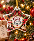 God Sees Your Heart Ceramic Ornament | Christmas Star Keepsake