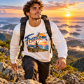 Freedom Sweatshirt, Adventure Graphic Crewneck, Mountain Sunset Pullover, Travel Gift, Inspirational Unisex Sweatshirt