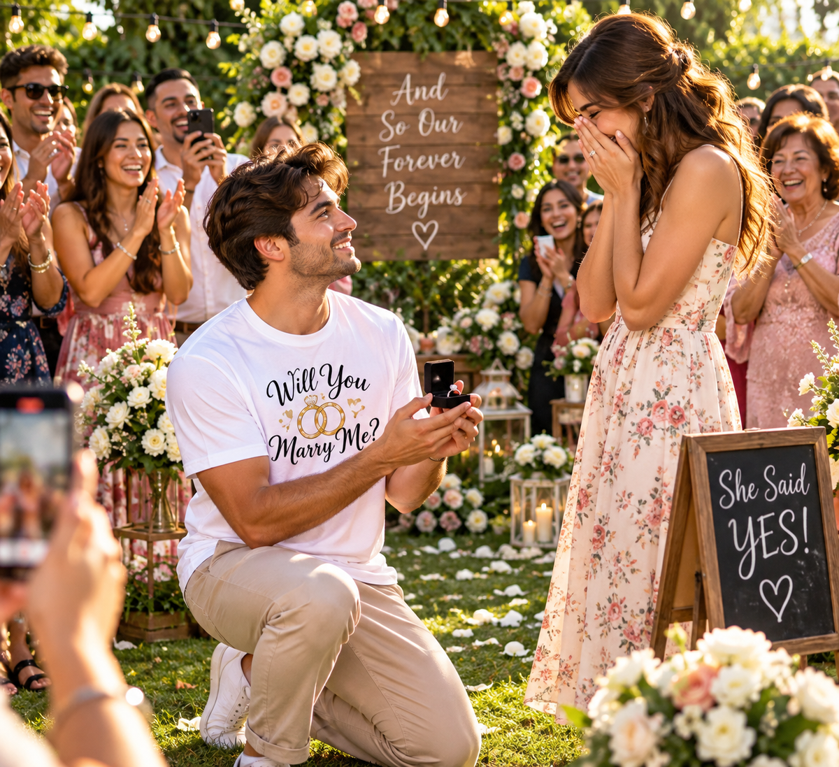 Will You Marry Me? Proposal T-Shirt for Him, Engagement Gift Groom