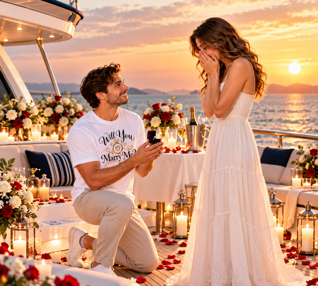 Will You Marry Me? Proposal T-Shirt for Him, Engagement Gift Groom