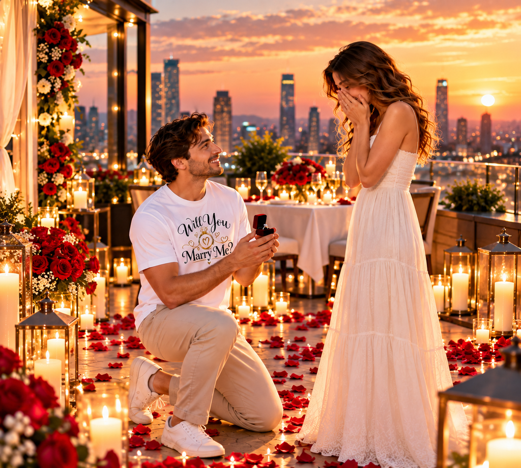 Will You Marry Me? Proposal T-Shirt for Him, Engagement Gift Groom