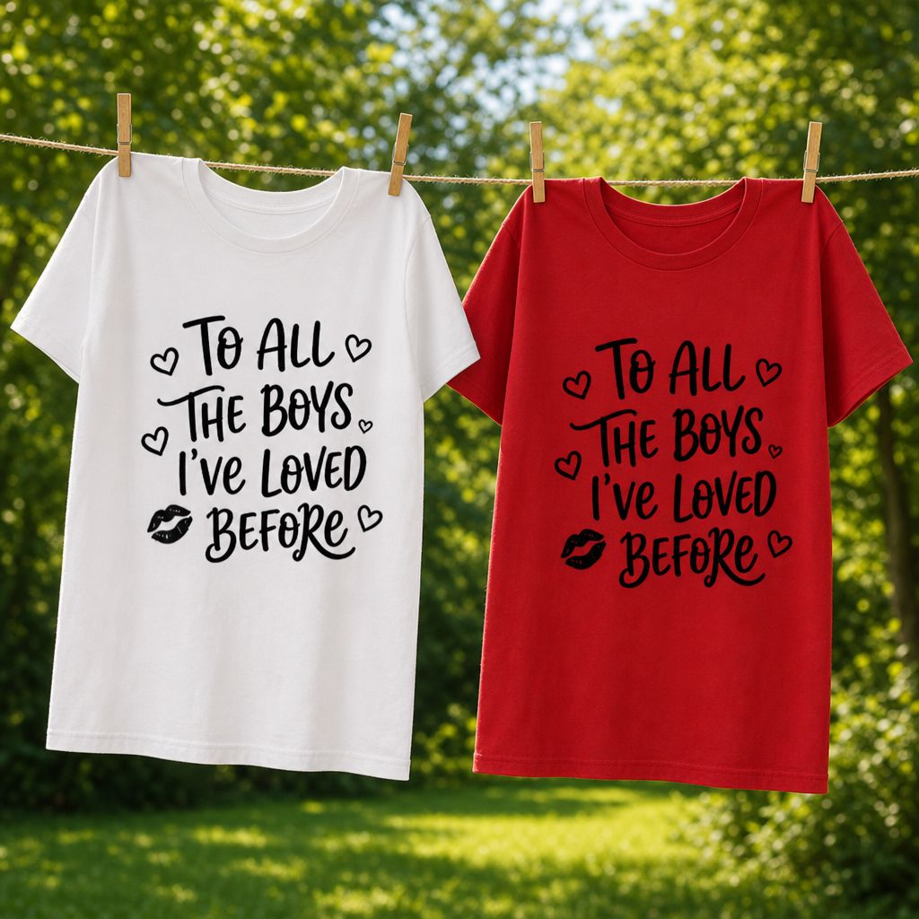 To All The Boys I've Loved Before Script Tee, Vintage Oversized Fit, Heart Graphic Shirt