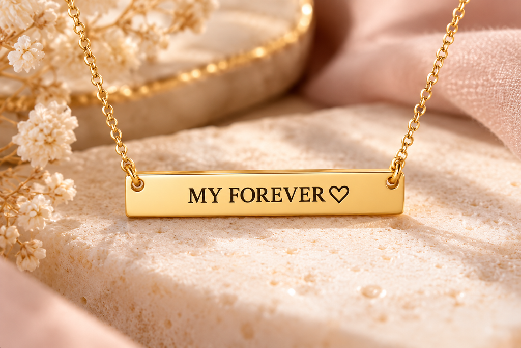 My Forever Engraved Necklace | Romantic Stainless Steel Jewelry | Anniversary Gift for Her