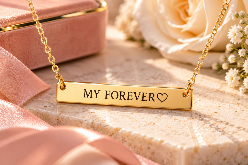 My Forever Engraved Necklace | Romantic Stainless Steel Jewelry | Anniversary Gift for Her