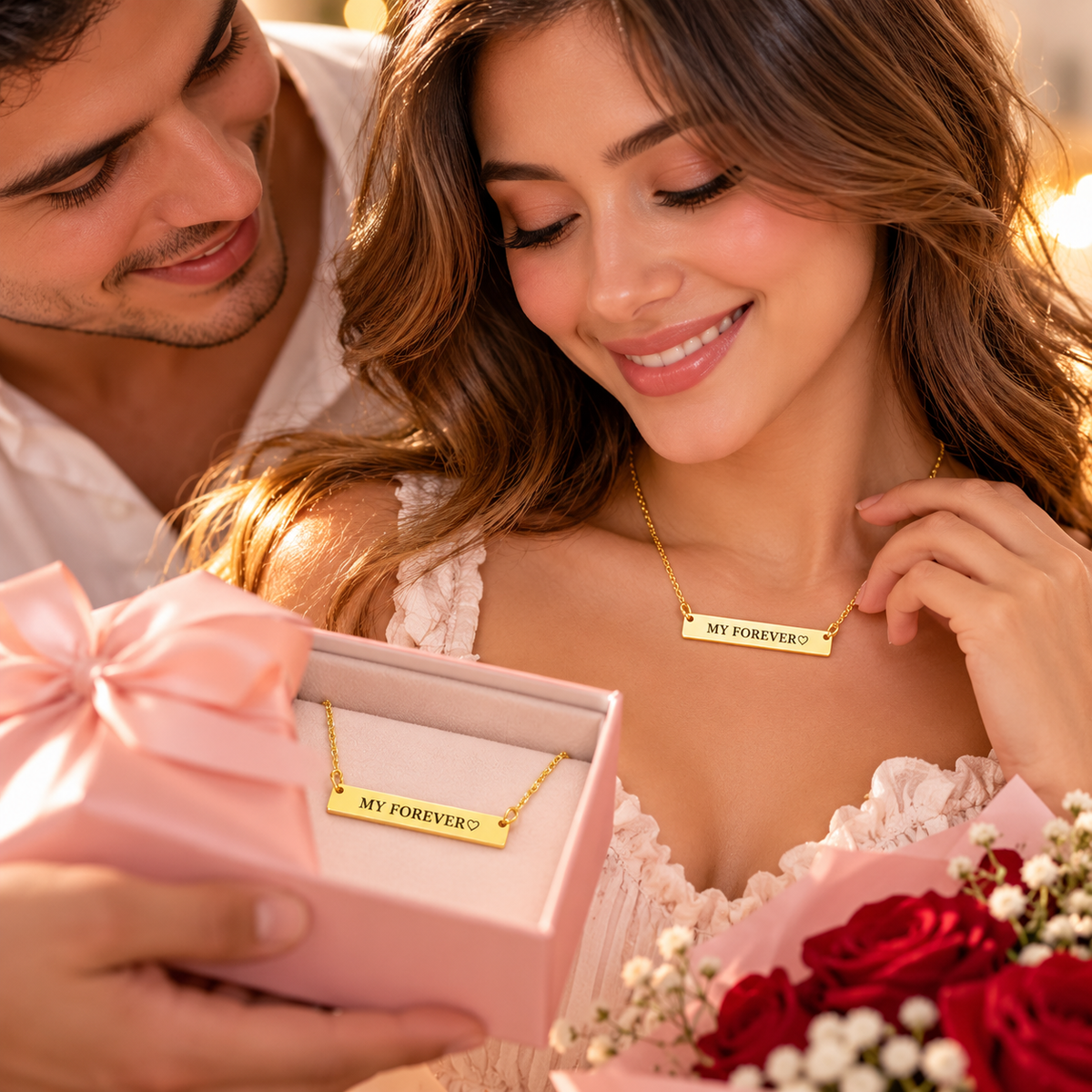 My Forever Engraved Necklace | Romantic Stainless Steel Jewelry | Anniversary Gift for Her