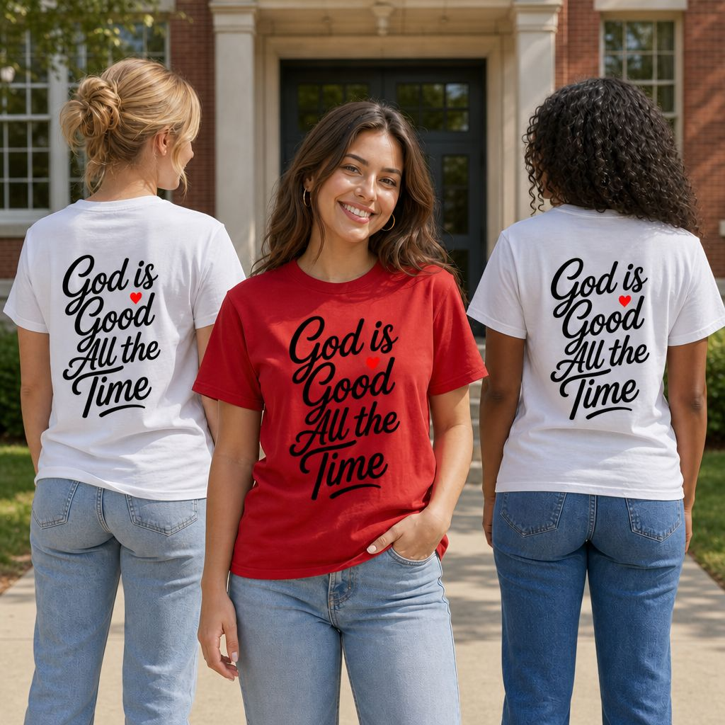 God Is Good All The Time Christian T-Shirt, Faith Based Religious Tee